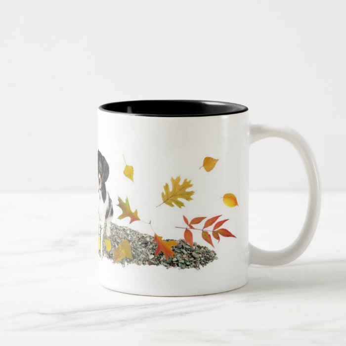 Puppy in Fall Leaves Coffee Mugs