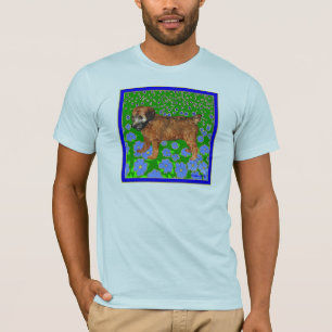 Puppy in Garden - Blue T-Shirt