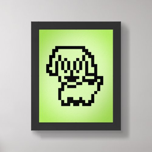 puppy in pixelart  framed art