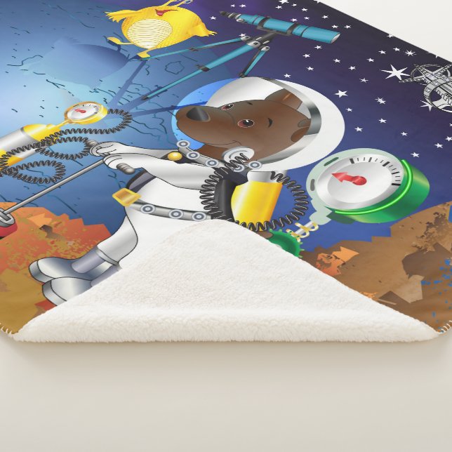 Puppy in space an alien with a telescope sherpa blanket (3/4)