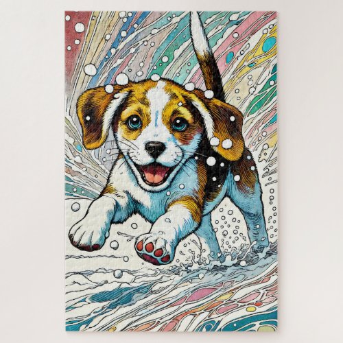 Puppy in the Snow 1000 Piece Puzzle