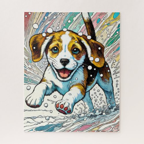 Puppy in the Snow 500 Piece Puzzle