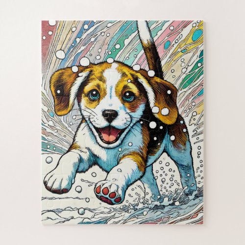 Puppy in the Snow 50 Piece Kids Puzzle