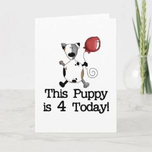 Puppy is 4 Birthday Tshirts and Gifts Card