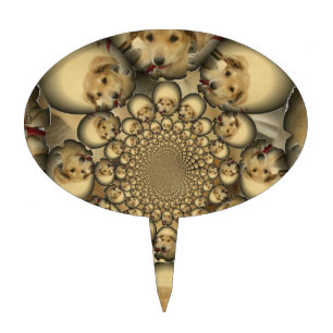 Puppy Kaleidoscope Art Print Cake Topper