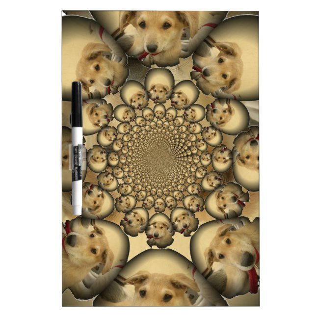 Puppy Kaleidoscope Art Print Dry Erase Board (Front)