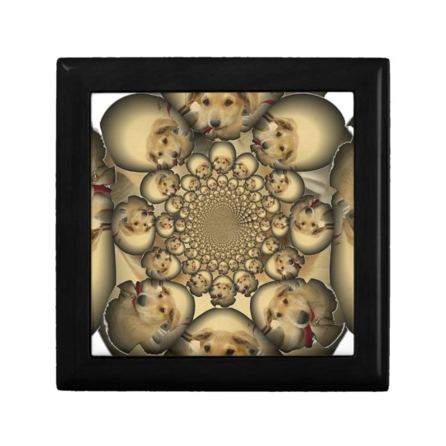 Puppy Kaleidoscope Art Print Jewelry Box (Front)