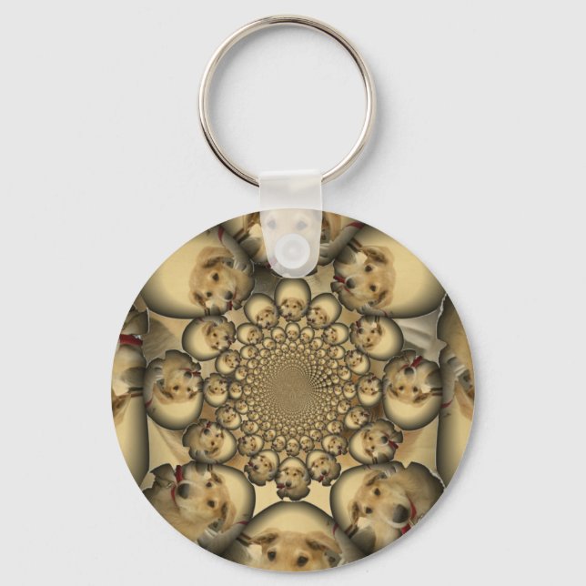 Puppy Kaleidoscope Art Print Keychain (Front)