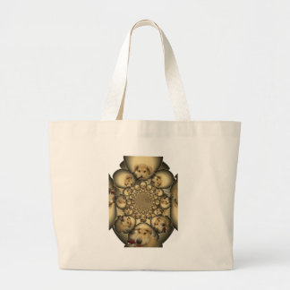 Puppy Kaleidoscope Art Print Large Tote Bag