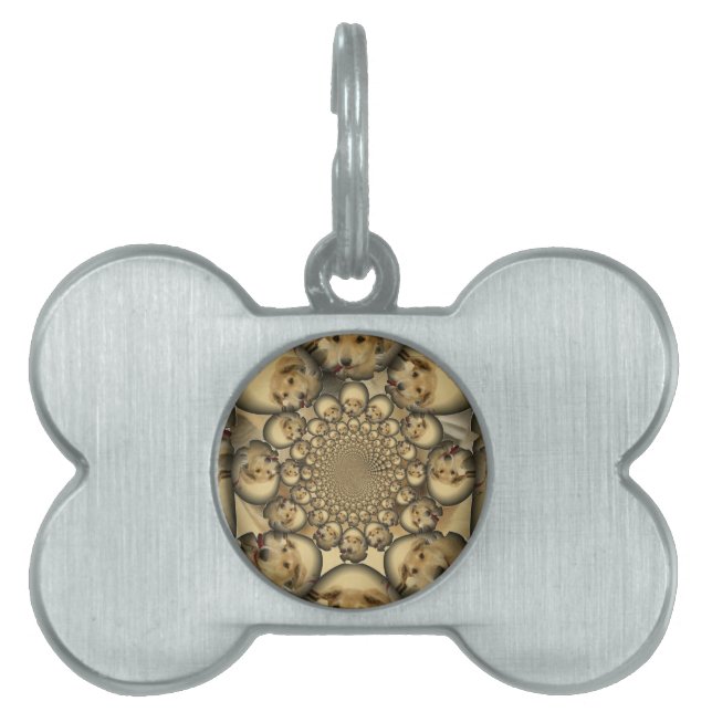 Puppy Kaleidoscope Art Print Pet ID Tag (Front)