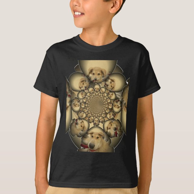 Puppy Kaleidoscope Art Print T-Shirt (Front)