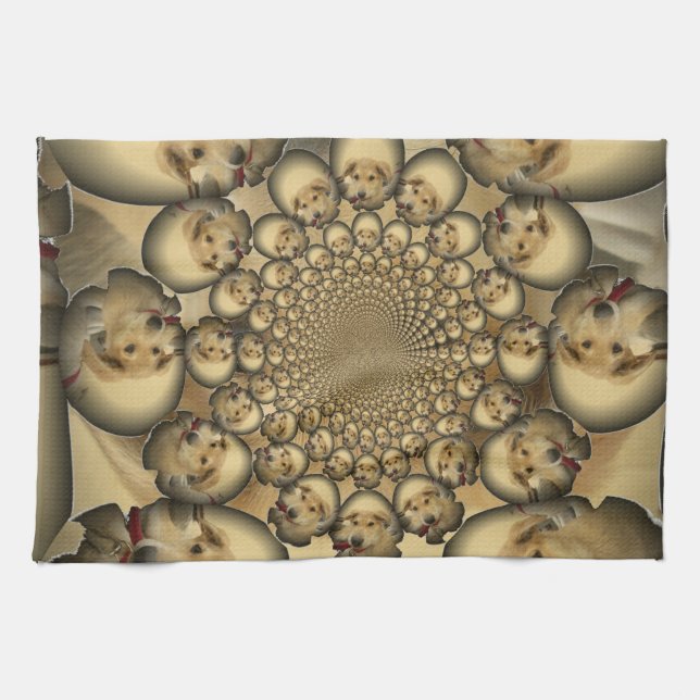 Puppy Kaleidoscope Art Print Towel (Horizontal)