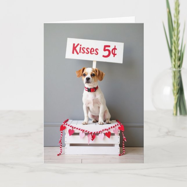 Puppy Kisses 5 Cents Love Card (Front)
