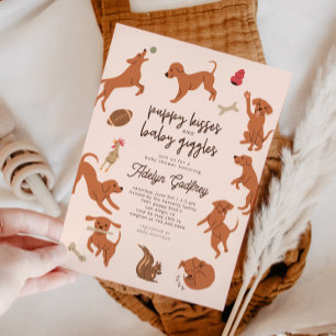 Puppy Kisses and Baby Giggles Baby Shower  Invitation