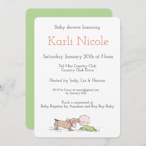 Puppy Kisses Baby Shower Invitations