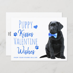Puppy Kisses Classroom Kids Valentines Day Holiday Card