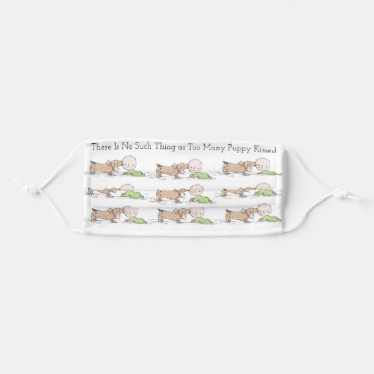 Puppy Kisses Cloth Face Mask (Front, Folded)