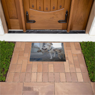 Puppy Kisses: Cream Color Labrador Family Love,  Doormat