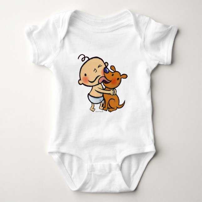 Puppy Kisses for the Baby Baby Bodysuit (Front)