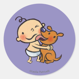 Puppy Kisses for the Baby Classic Round Sticker