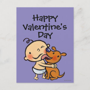Puppy Kisses for the Baby Holiday Postcard