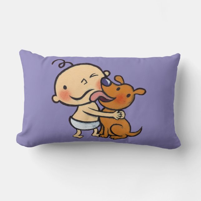 Puppy Kisses for the Baby Lumbar Pillow (Front)