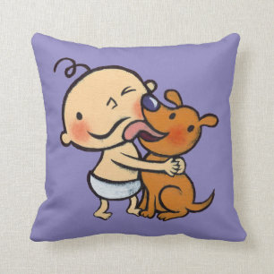 Puppy Kisses for the Baby Throw Pillow