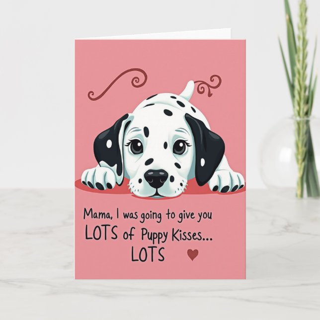 Puppy Kisses Mothers Day Card (Front)