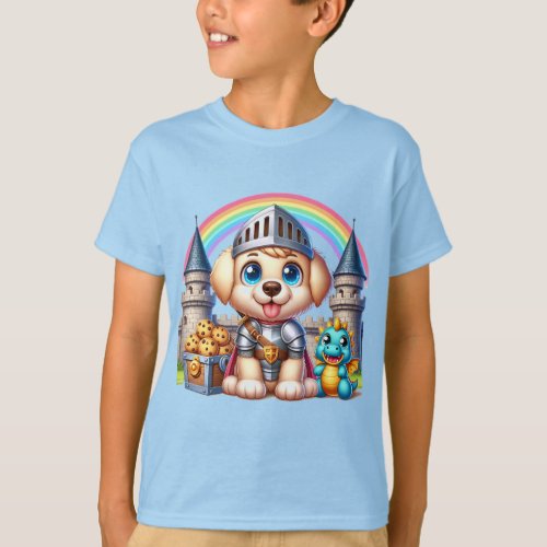 Puppy Knight and his Dragon Companion T_Shirt