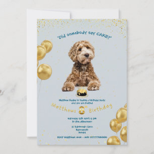 Puppy Likes Cake Birthday Party Invitation