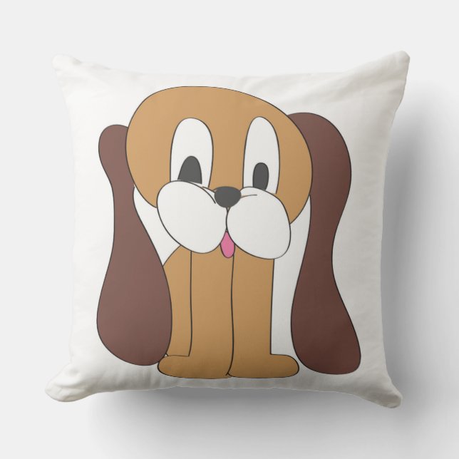 PUPPY LONG EARS THROW PILLOW (Front)