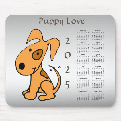 Puppy Love 2025 Calendar Mousepad