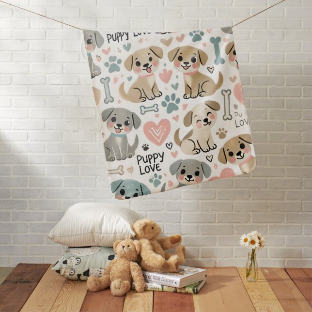 Puppy Love Baby Blanket (In Situ)