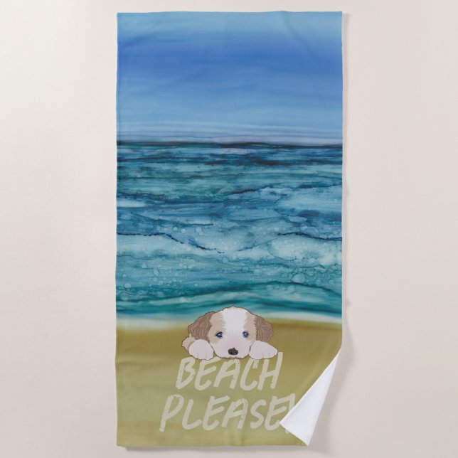 Puppy Love Beach Towel (Front)
