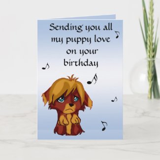 Puppy Love Birthday Card
