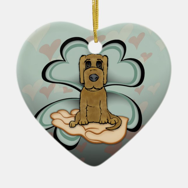 Puppy Love Ceramic Ornament (Front)
