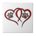 Puppy Love Ceramic Tile<br><div class="desc">Dog leave pawprints forever on your heart. What a perfect design for dog lovers everywhere!</div>