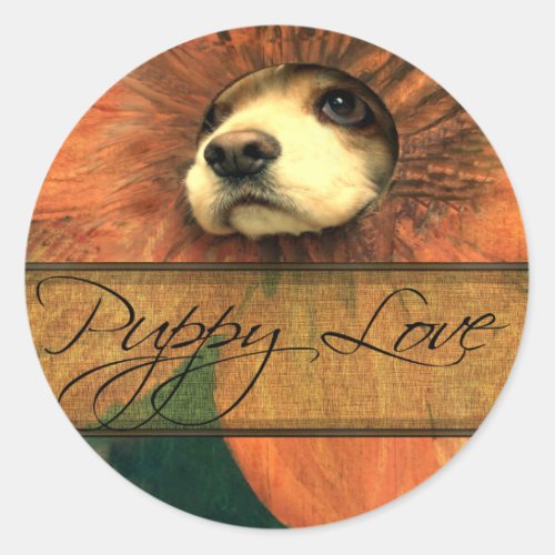 Puppy Love Classic Round Sticker