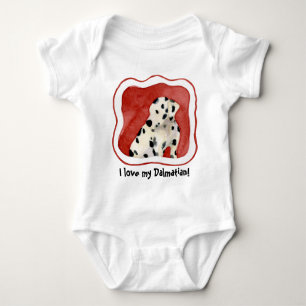 "Puppy Love," Dalmatian Puppy Art by Audrey Jeanne Baby Bodysuit