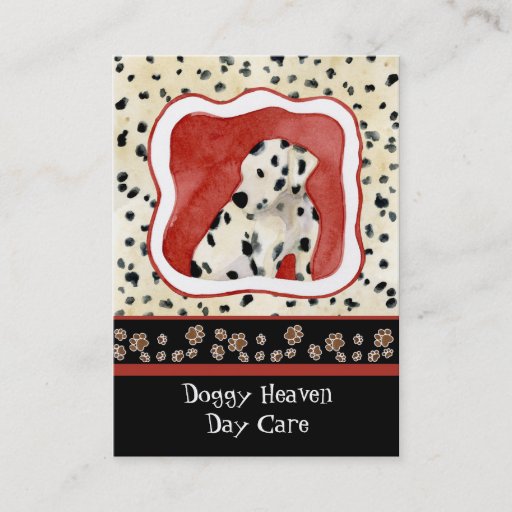 Customizable "Puppy Love," Dalmatian Puppy Art by Audrey Jeanne Business Card Templates