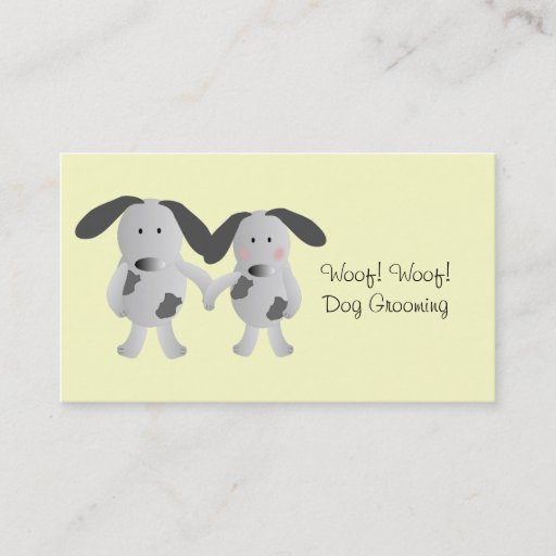 Customizable Puppy Love Dog Grooming Business Card