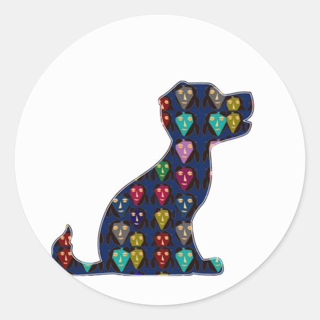 PUPPY LOVE dog pet animal NVN96 NavinJOSHI FUN Classic Round Sticker (Front)