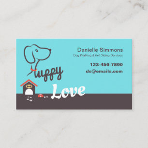Puppy Love Dog Sitting Business Cards
