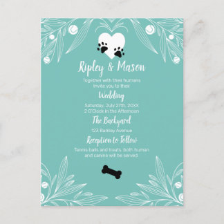 Puppy Love Dog Wedding Invitation Postcard