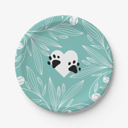 Puppy Love Dog Wedding Paper Plates