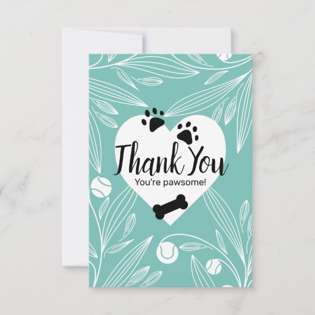 Puppy Love Dog Wedding Thank You Card (Front)