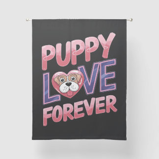 Puppy Love Forever Dog Sheer Curtains