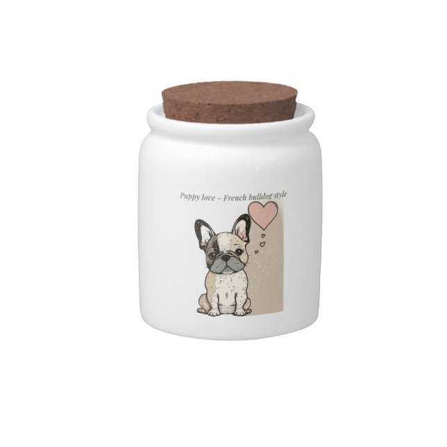 Puppy love - French bulldog style Candy Jar (Front)