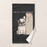 Puppy love - French bulldog style  Hand Towel