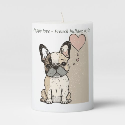 Puppy love _ French bulldog style Pillar Candle
